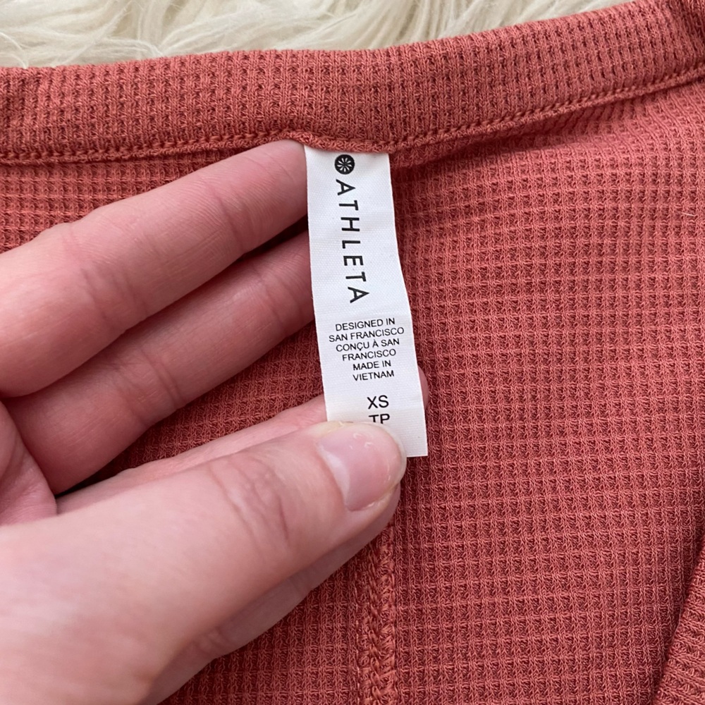 Athleta Wind Down Sleep Romper Waffle Knit Long Sleeve Jumpsuit Loungewear - Picture 11 of 12